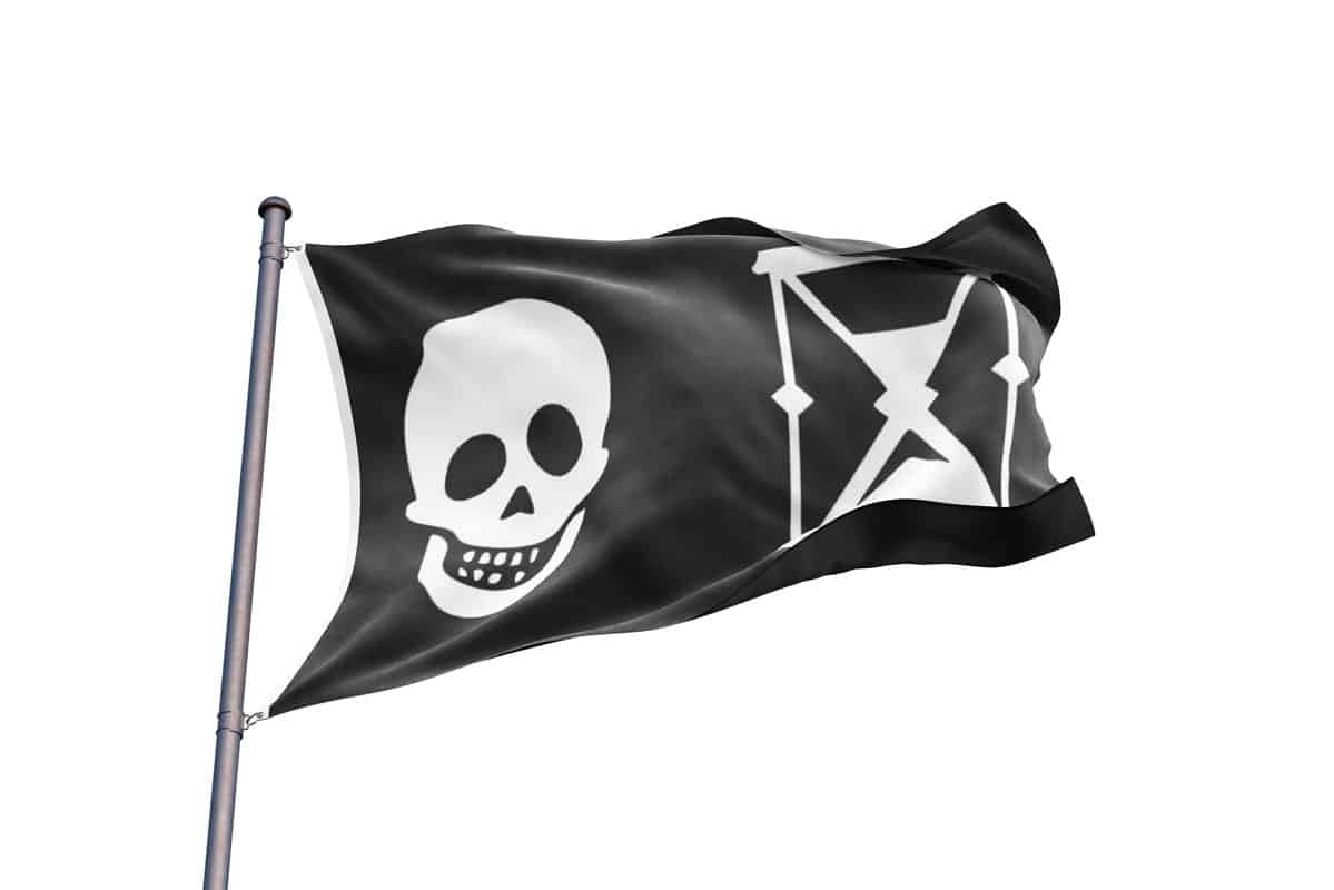 Grand drapeau de Pirate avec œillets, 1 pièce, crâne croisé, suspendu