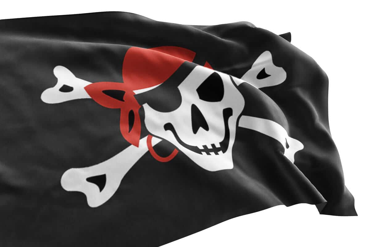 AZ FLAG - Drapeau Pirate Foulard Rouge - 90x60 cm - Drapeau