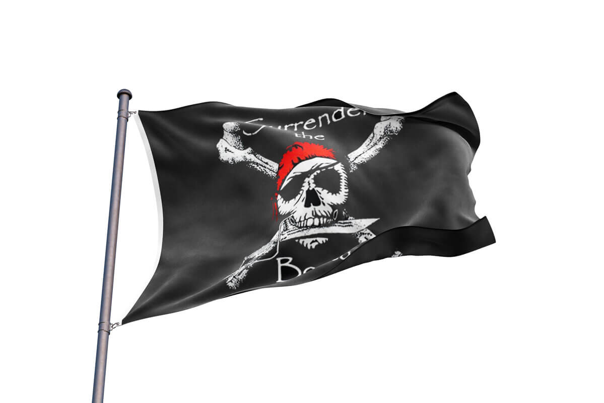 drapeau pirate jolly rogers, grand format 90x150 cm