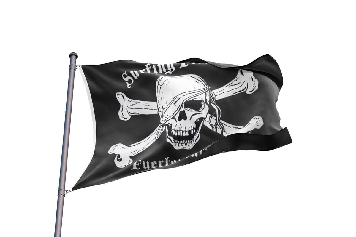 KliKil Drapeau Pirate Jolly Roger 90x150-1 Drapeaux de Pirate