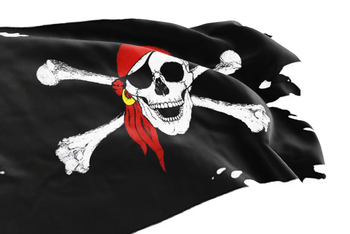 Drapeau Pirate Déchiré par les Combats | Jolly Roger
