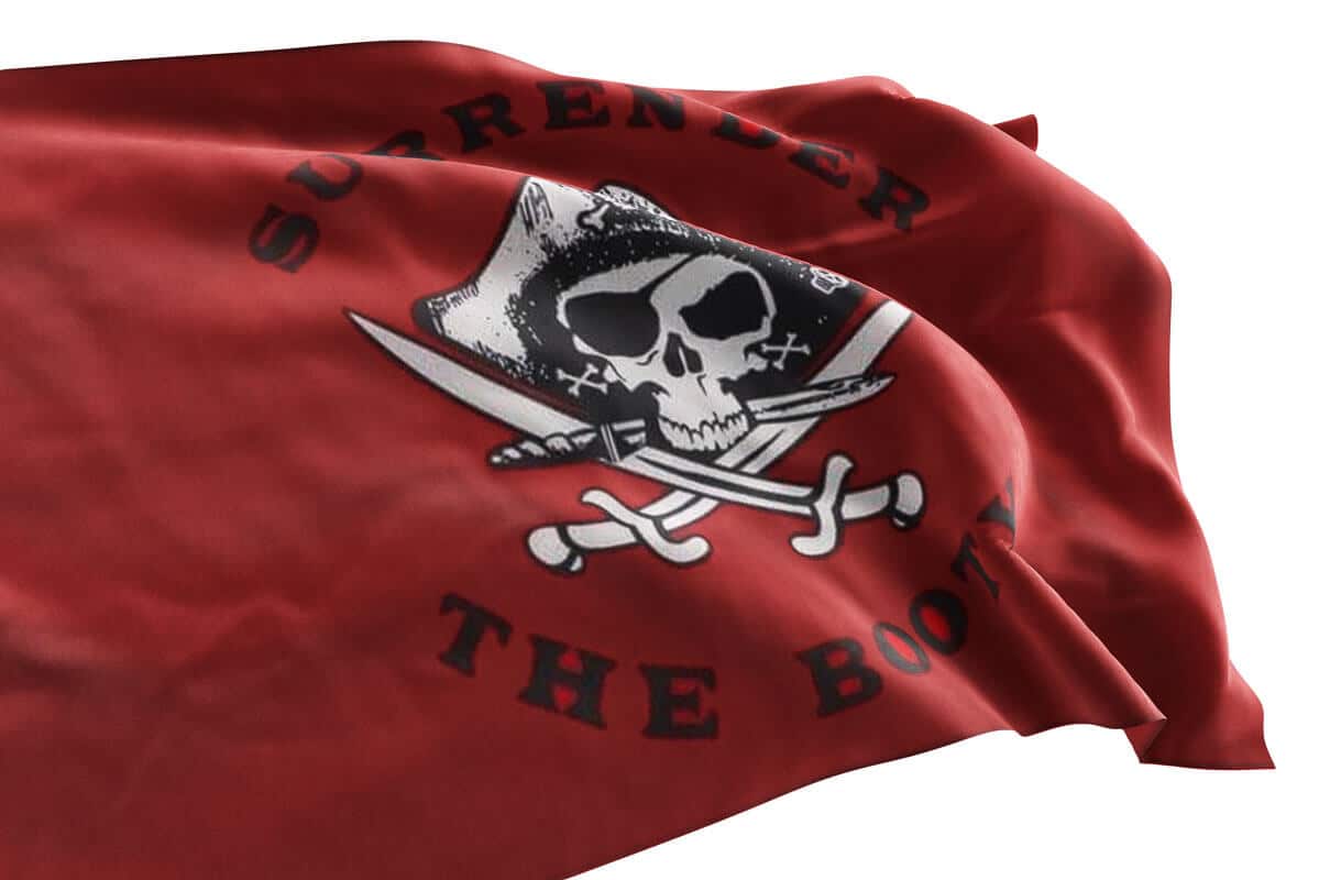 Drapeau de pirate rouge – La Suggestion sur Mer