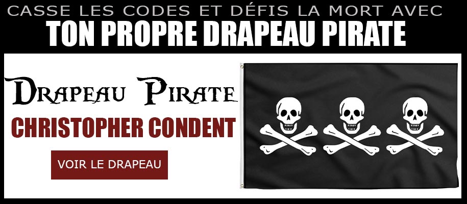 Drapeau pirate noir grand format – La Suggestion sur Mer