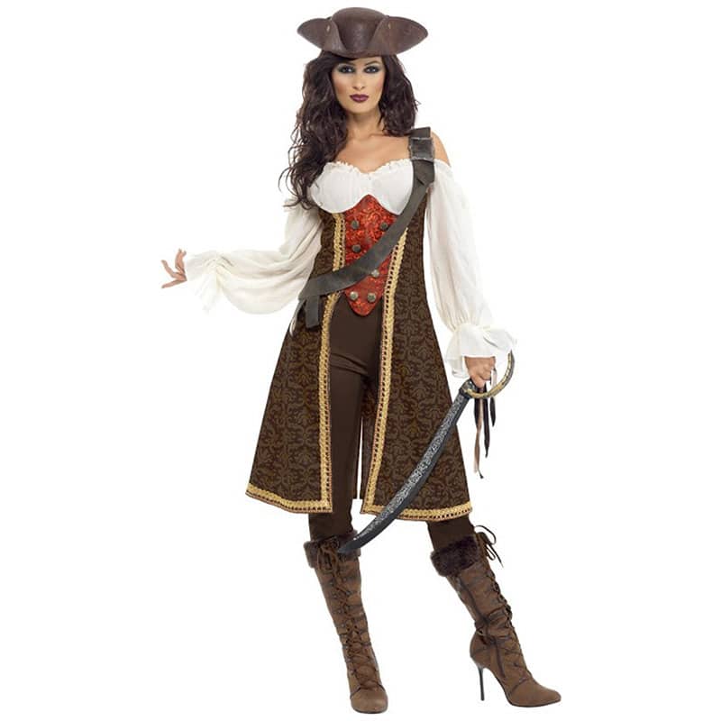 Chapeau De Pirate pour Adulte Chapeau Tricorne en Cuir Marron pour  Accessoires De Déguisement pour Femme Costume De Pirate : : Mode